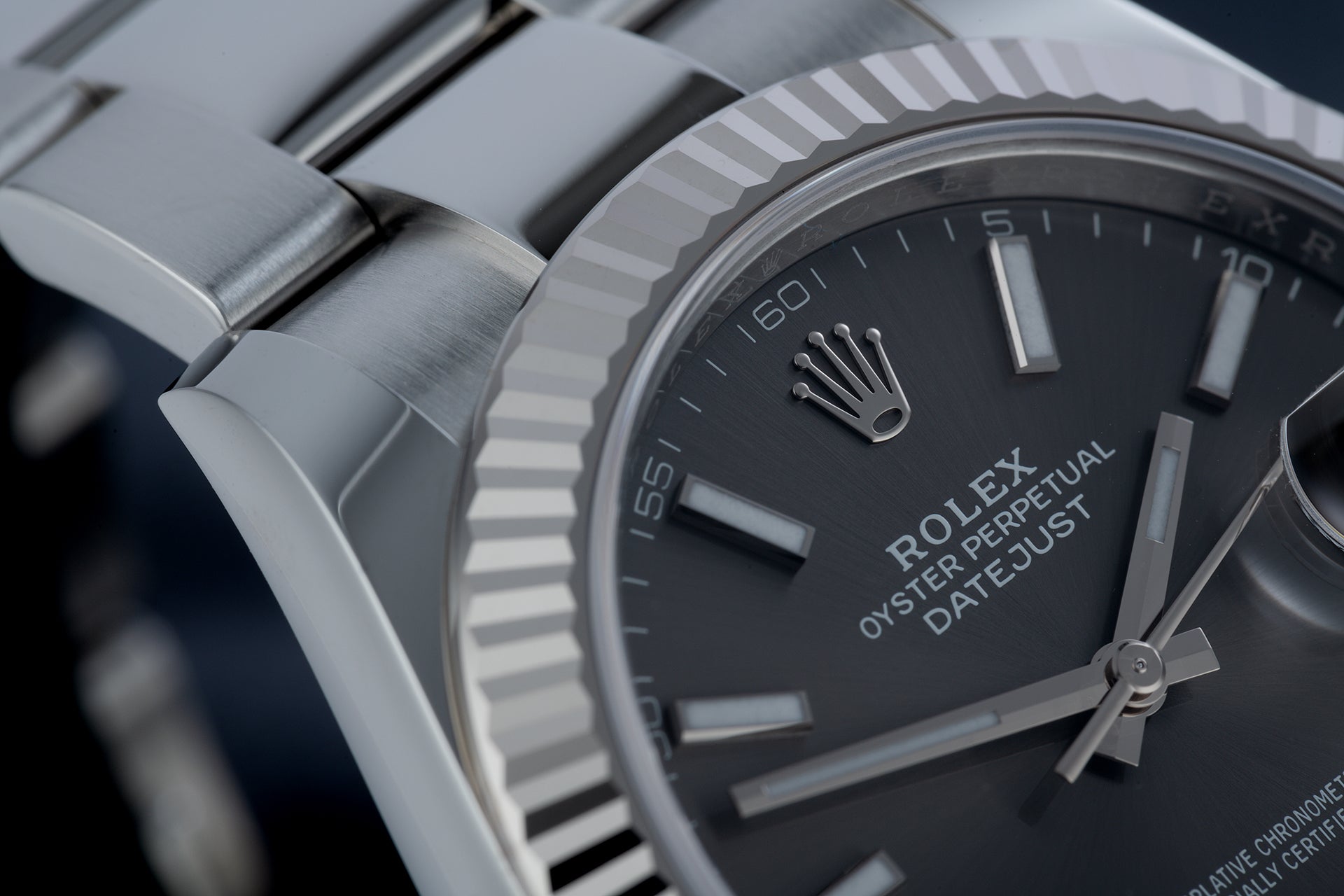 Rolex Datejust Rhodium Dial Fluted Bezel 41mm 126334